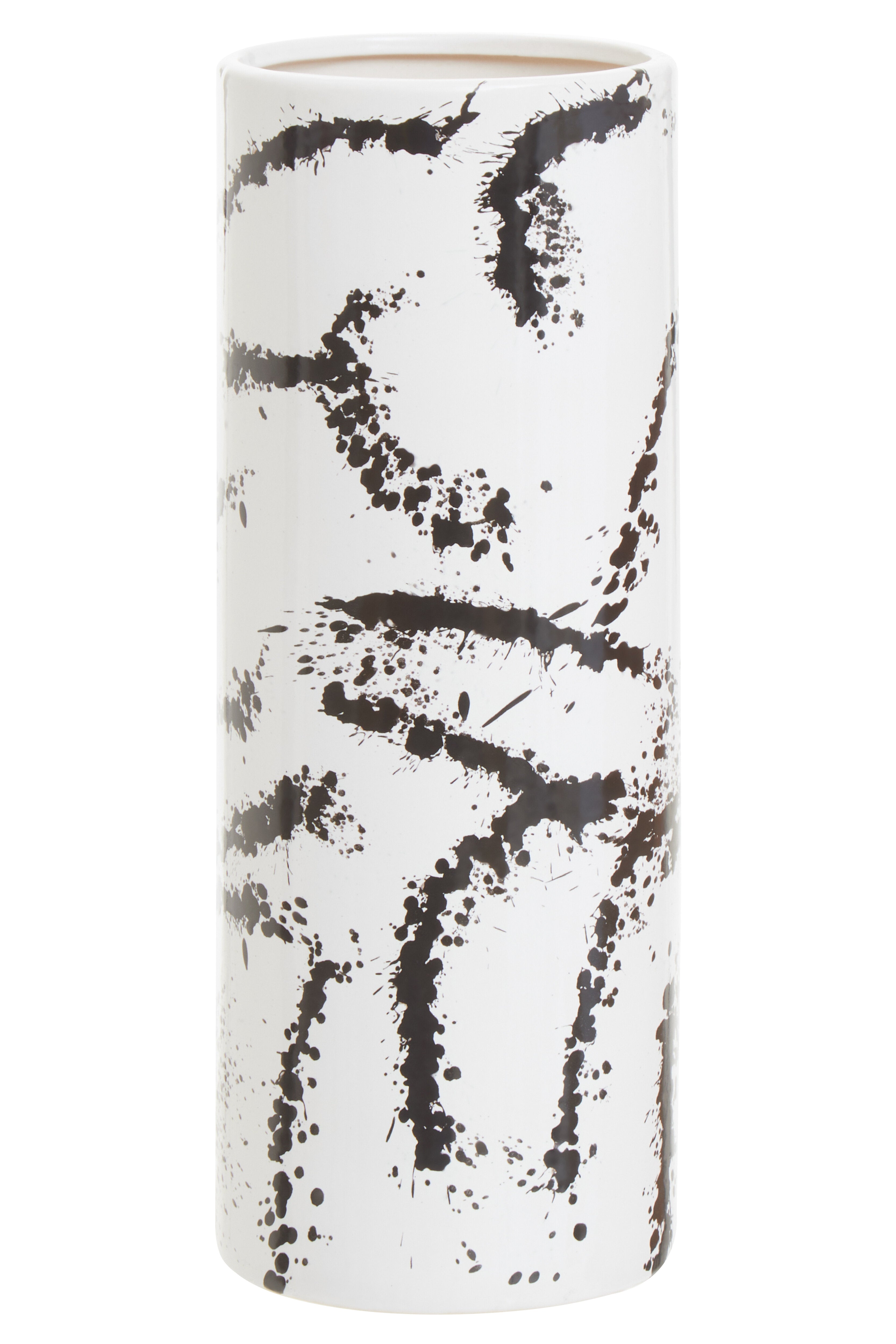 Agnes Black & White Splash Ceramic Vase | Large